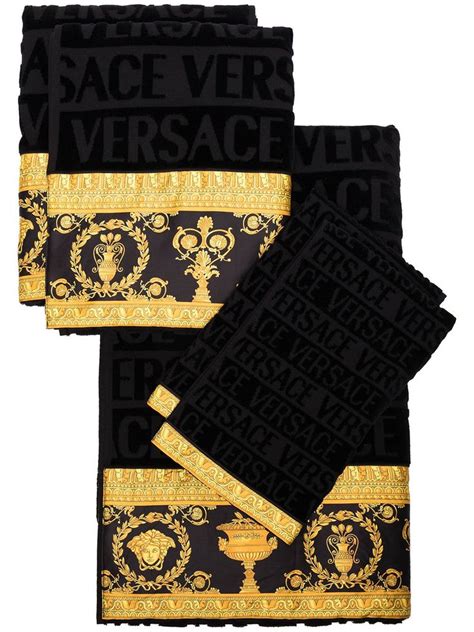 versace towels set|versace bathroom set.